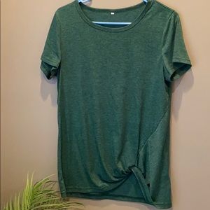 Knot tie short sleeve shirt